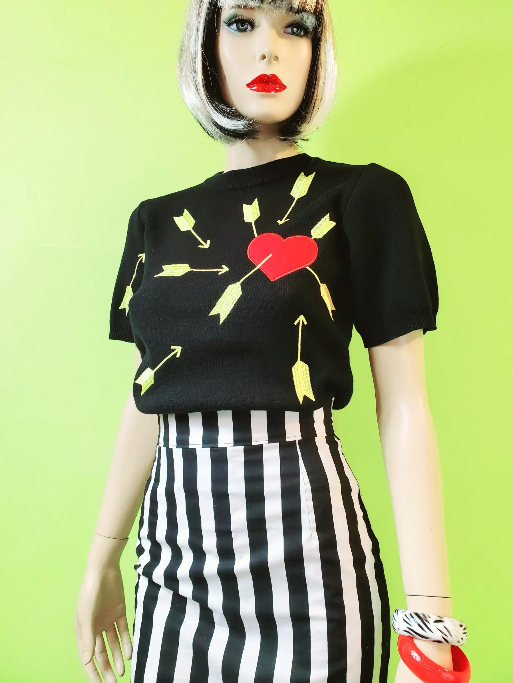 "Carefree" Pierced Heart Sweater by Astro Bettie