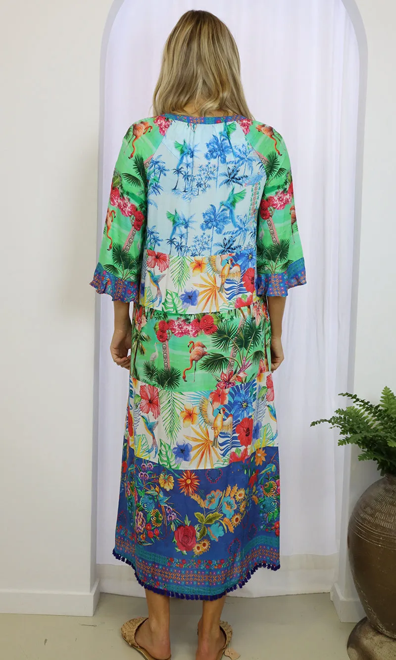 Rayon Maxi  Dress Aloha Sky