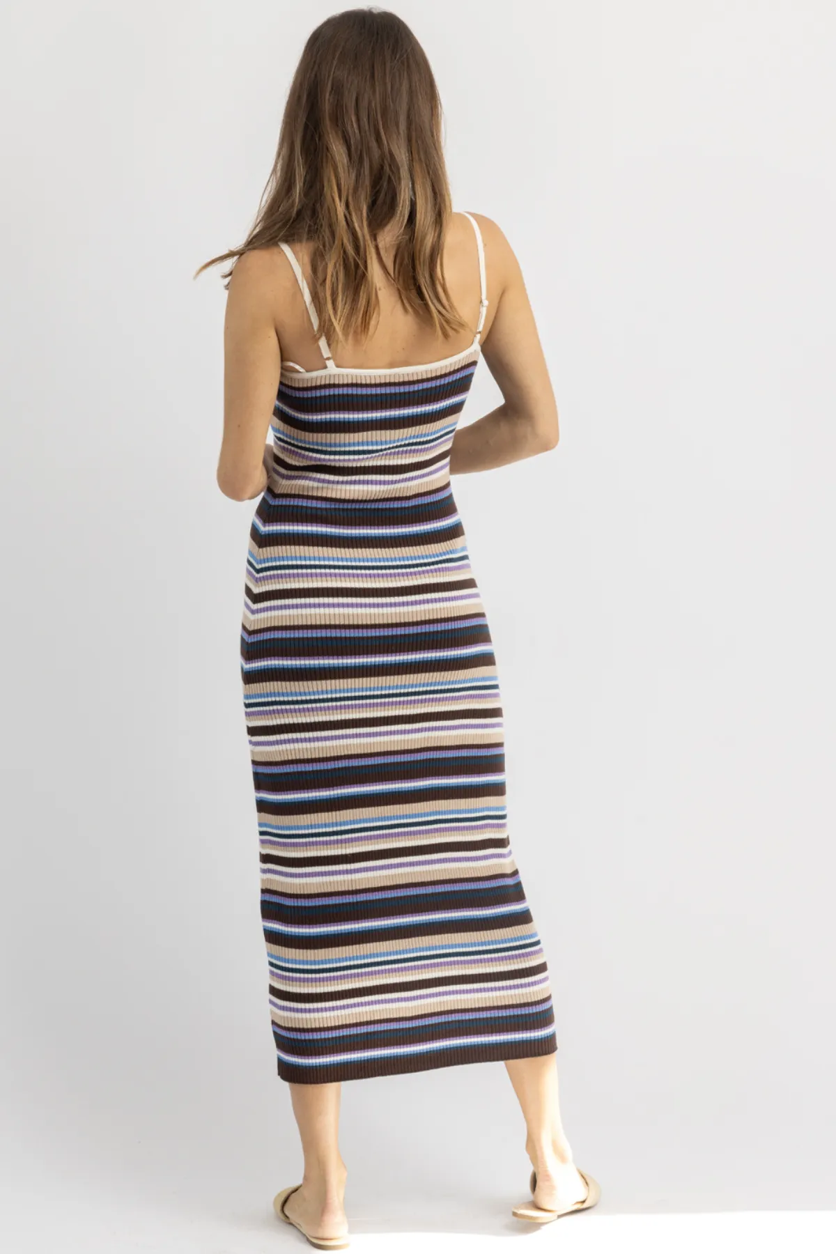 REEF MULTI-STRIPED MIDI DRESS