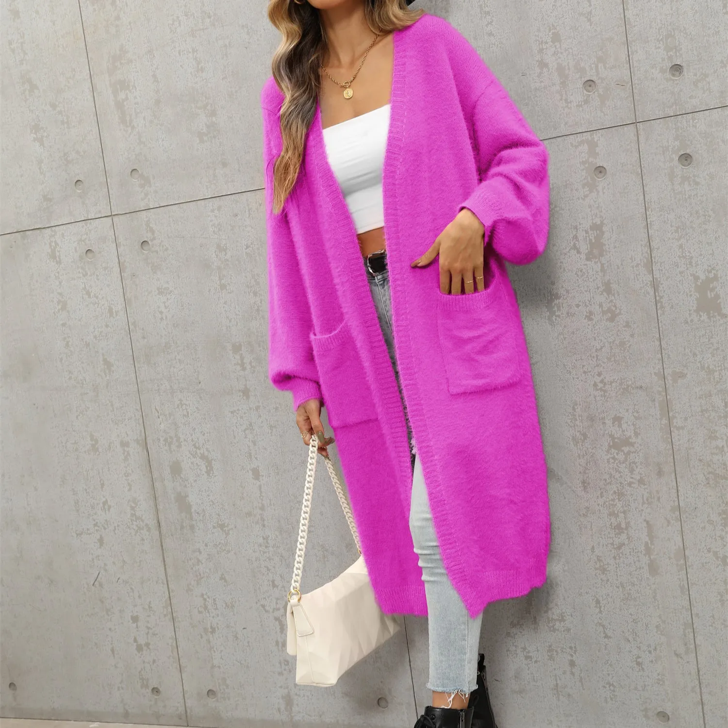 Solid Color Mink Fur Wholesale Cardigan Coat