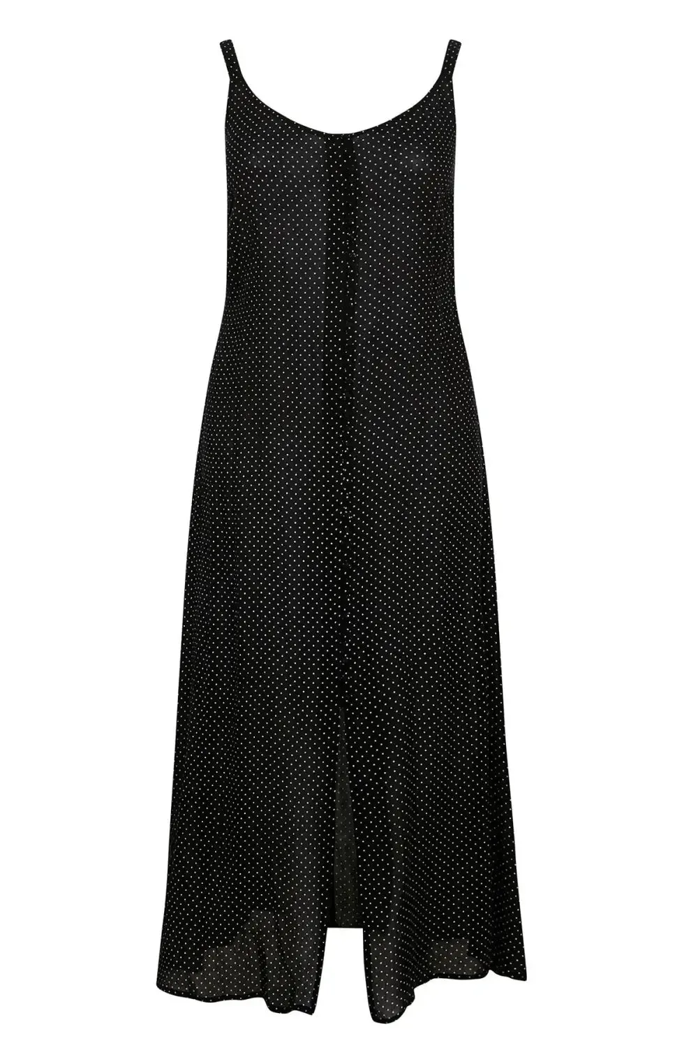 Spotted Button Down Strappy Dress