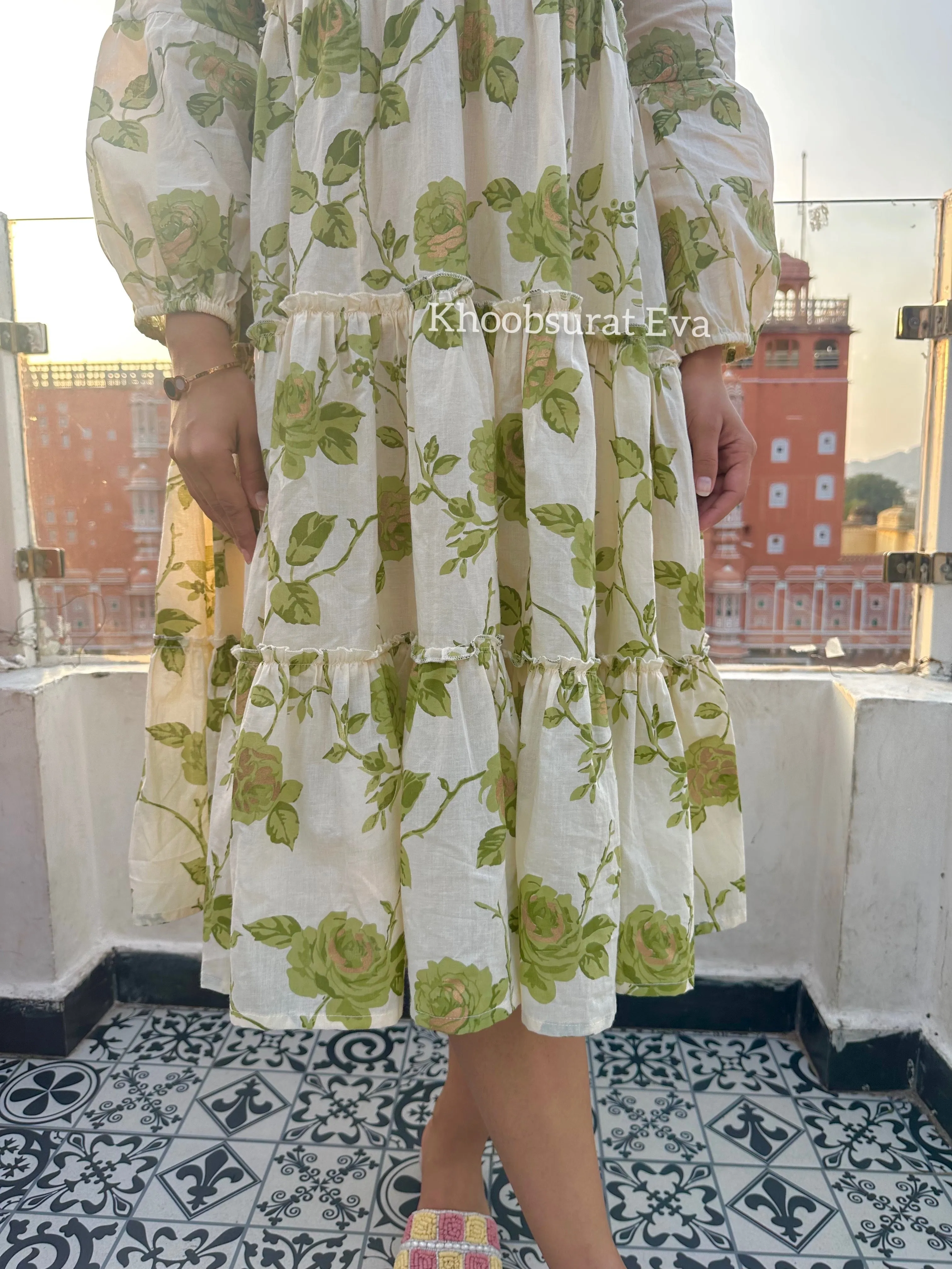 Summer Breeze Flare Green Dress