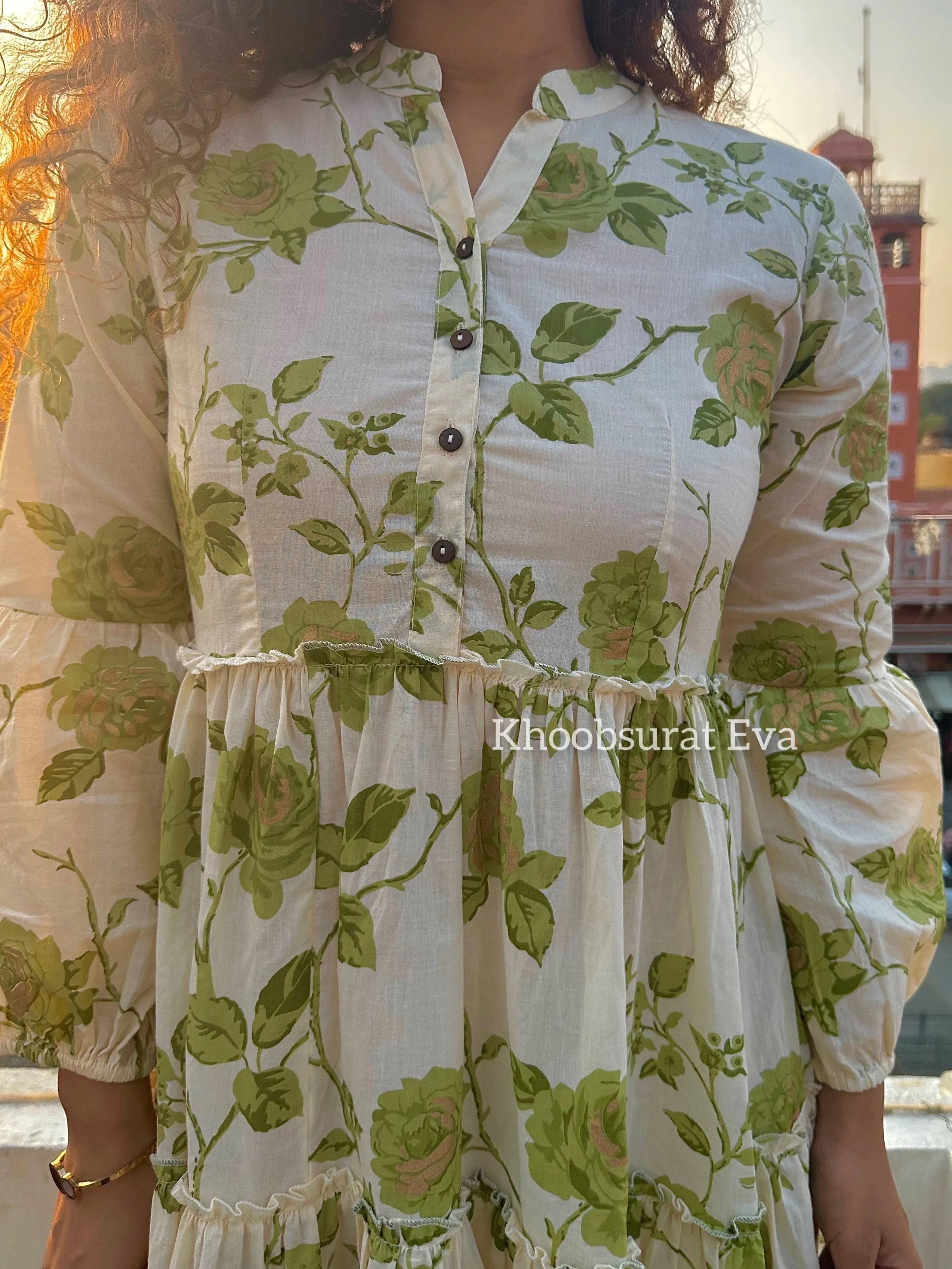 Summer Breeze Flare Green Dress