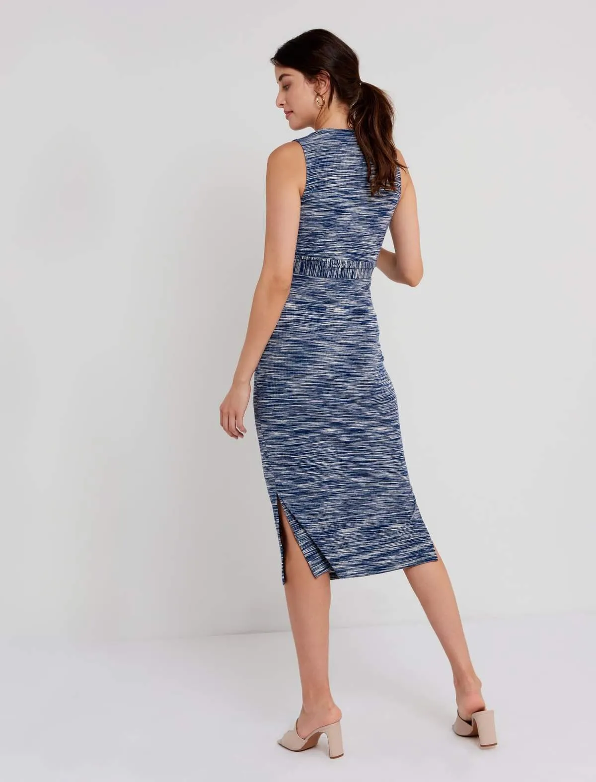 Tie Detail Maternity Dress in Navy