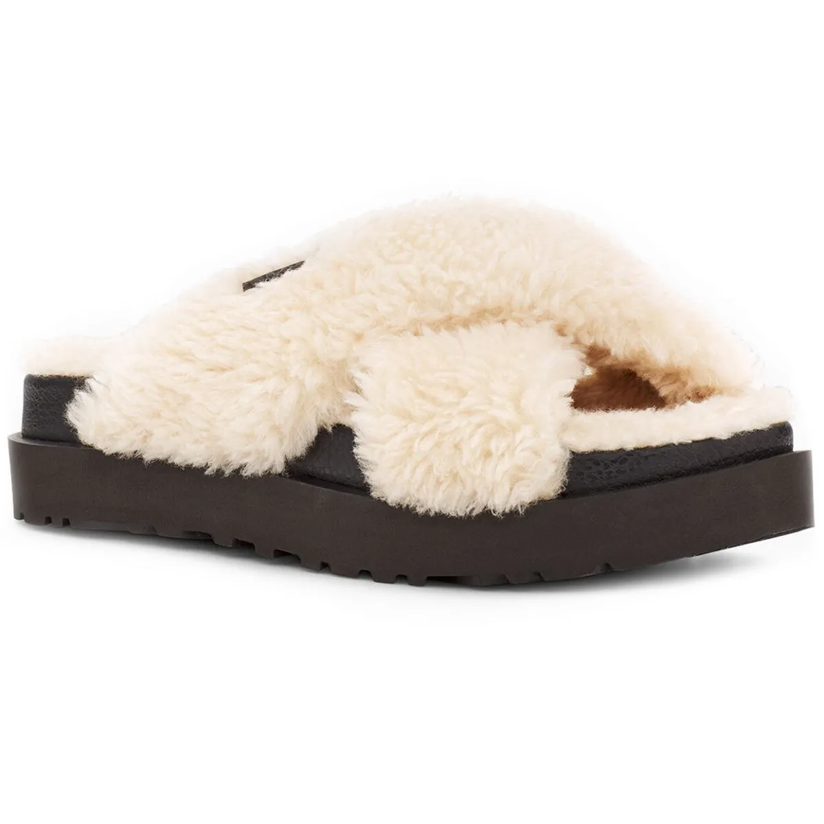 UGG Women's Australia Fuzz Sugar Cross Slide Slippers