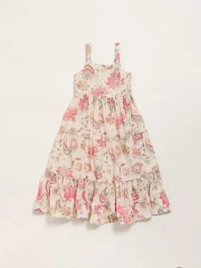 Utsa Kids Off-White Tiered Maxi Dress (2 - 8yrs)