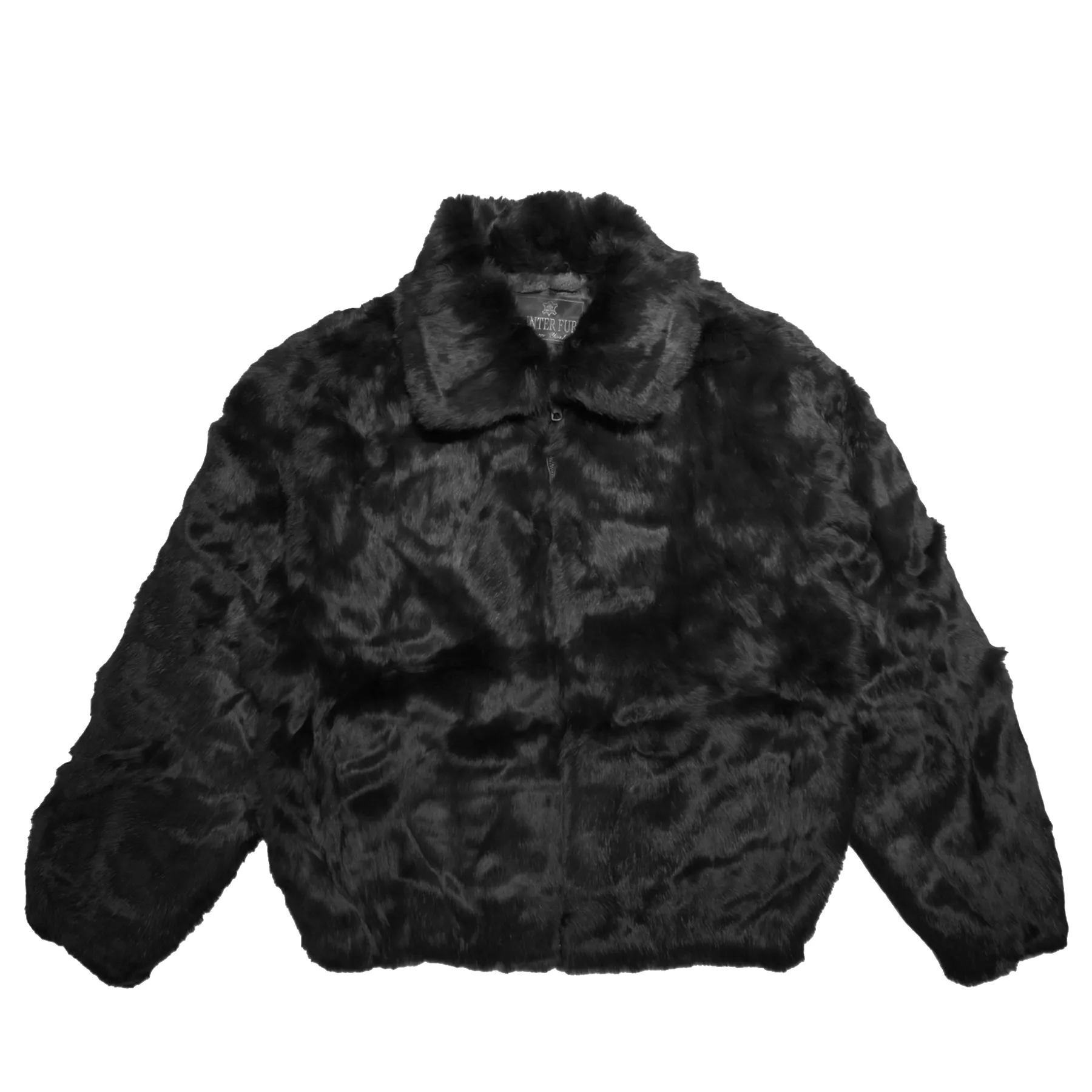 Winter Fur Women's Black Bomber Rabbit Fur Coat