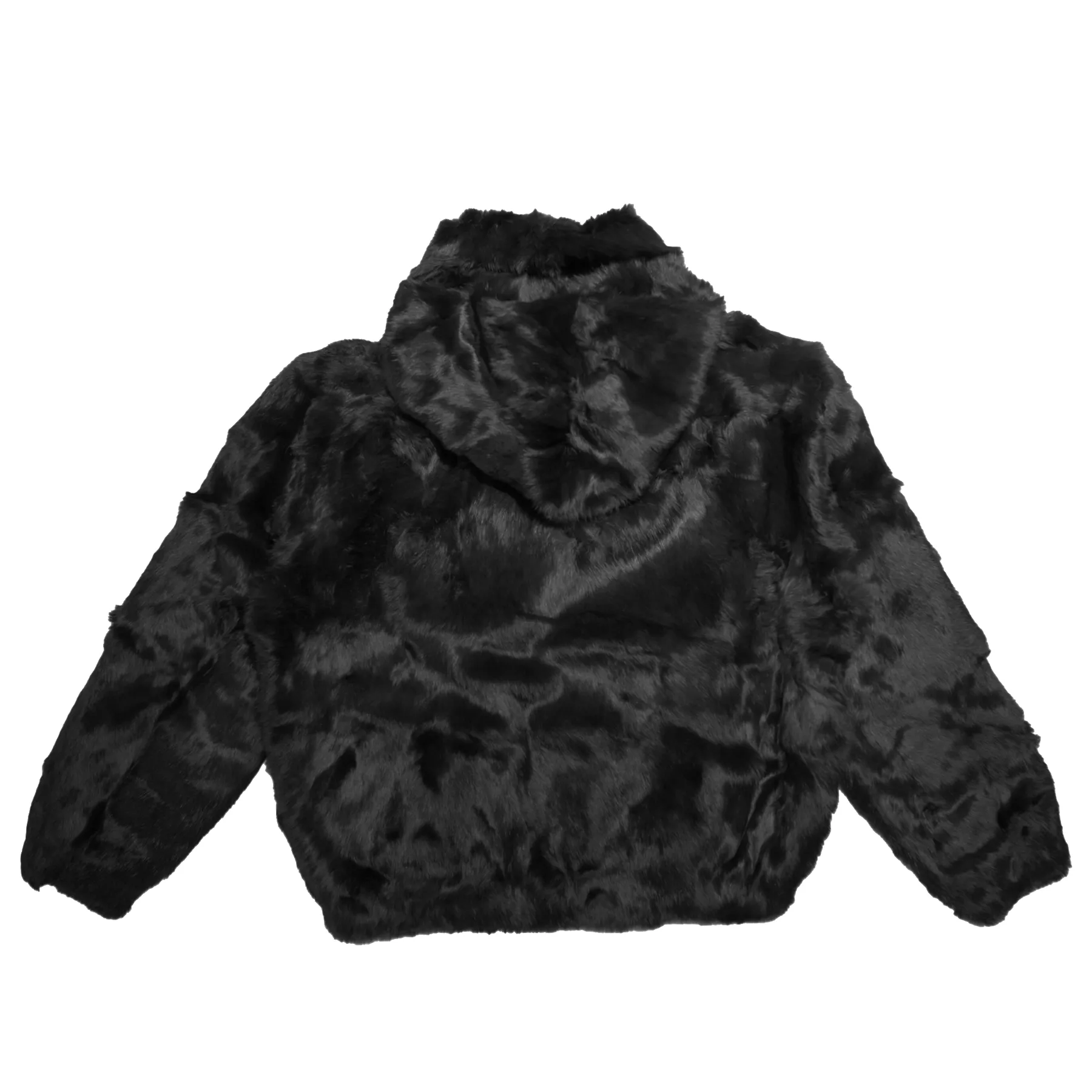 Winter Fur Women's Black Bomber Rabbit Fur Coat