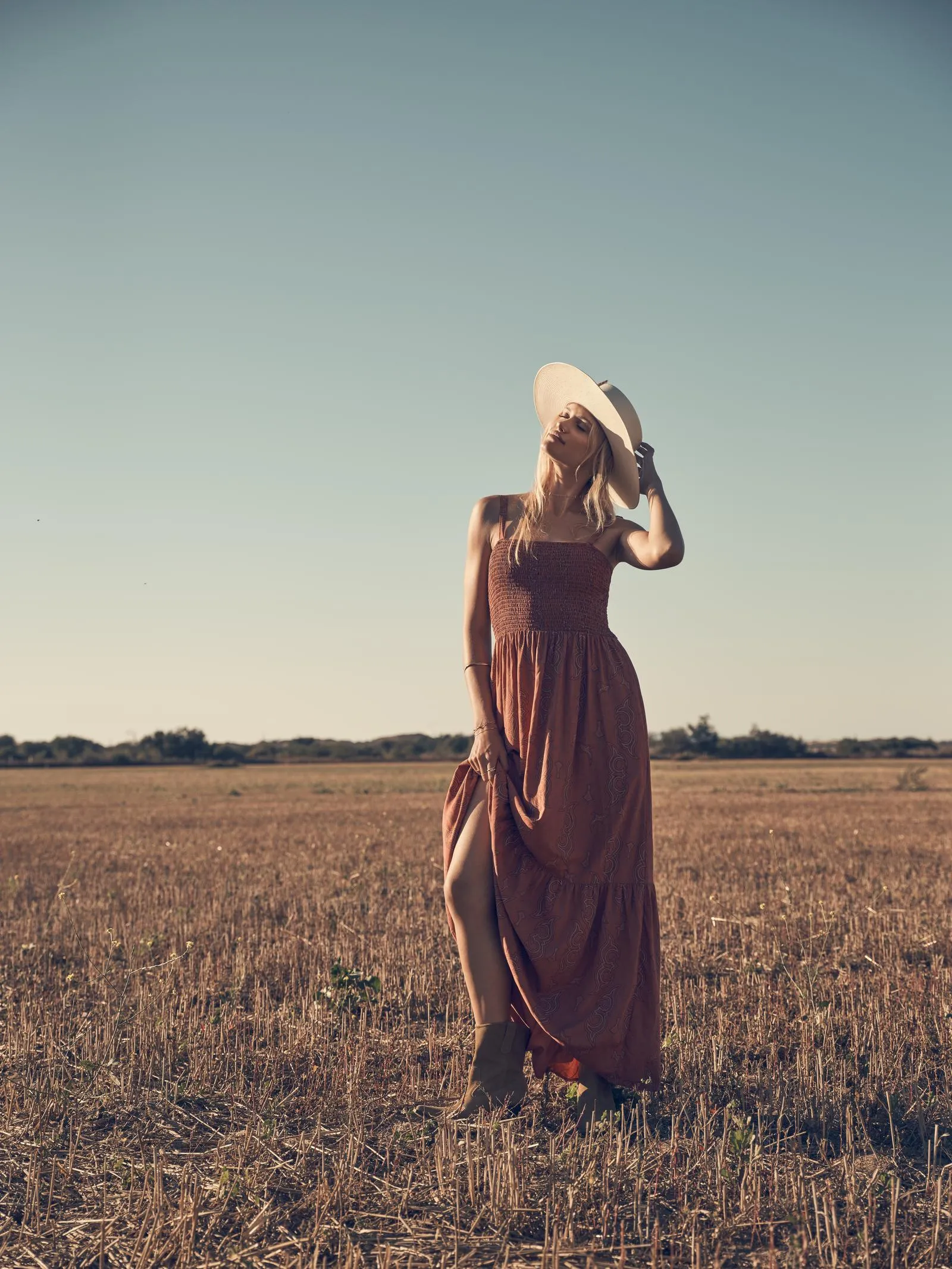 Womens Maxi Dress- Rust